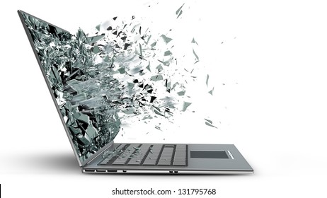 Broken Laptop Screen Images Stock Photos Vectors
