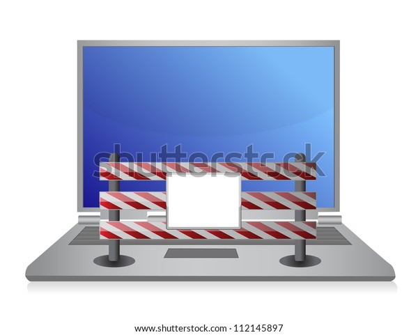 Laptop Computer Block Sign Front Stock Illustration 112145897 ...