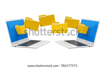 Laptop Data Transferring Isolated