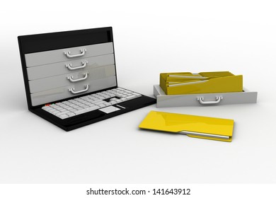 Laptop with folders instead of the screen
