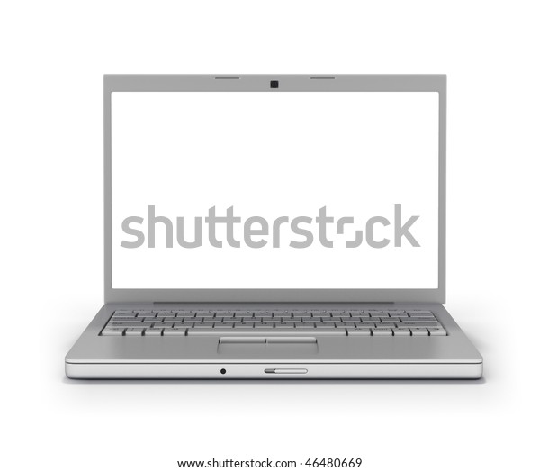 Laptop Front Facing Clipping Path Screen Stock Illustration 46480669