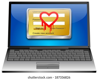 Laptop with Heartbleed bug