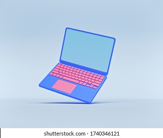 Laptop Isolated. Minimal Icon, Symbol. Technology Concept. 3d Rendering