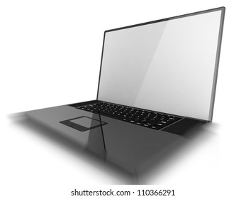 Laptop Isolated On White Background.