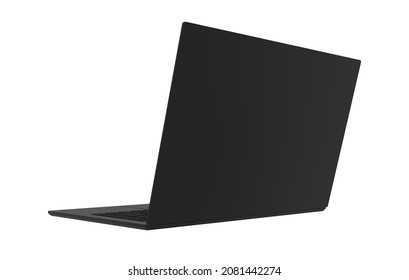 Laptop Notebook Computer Back View 3d Icon Isolated On White Background