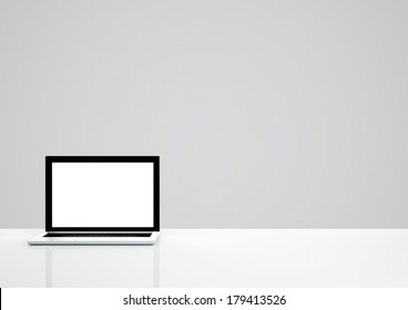 Laptop on a table