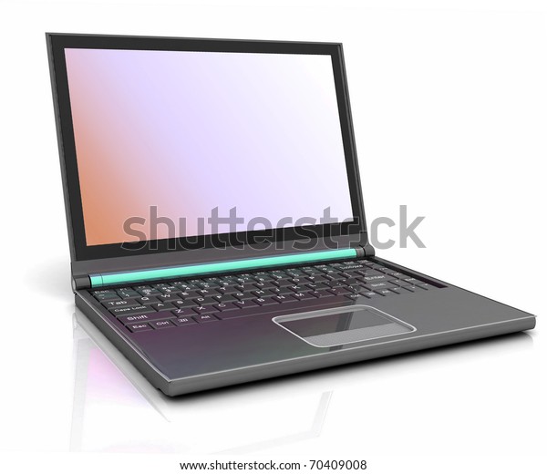 Laptop On White Background Stock Illustration 70409008 | Shutterstock