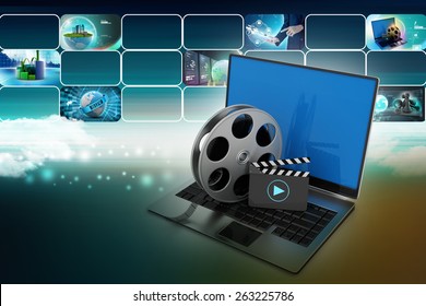 Laptop with reel