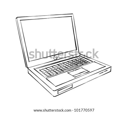 Laptop Sketch Stock Illustration 101770597 - Shutterstock