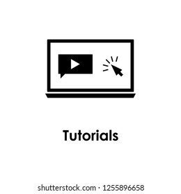 laptop, speech, click, tutorials icon. One of business icons for websites, web design, mobile app on white background