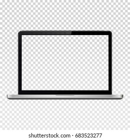 Laptop With Transparent Screen Isolated On Transparent Background