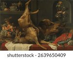 Larder Still life (c 1616 - c 1625) by Frans Snijders. Vintage oil painting. Beautiful old artwork, oil painting. Vintage illustration.