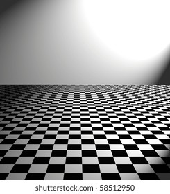 Large Black And White Checker Floor