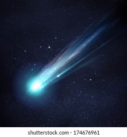 A Large And Bright Comet Breaking Up As It Gets Close To The Sun. Illustration