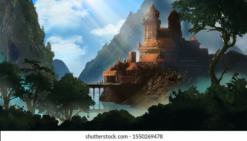 peaceful fantasy valley