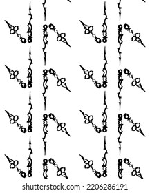 Large Clock Hands In A Seamless Repeat Pattern.