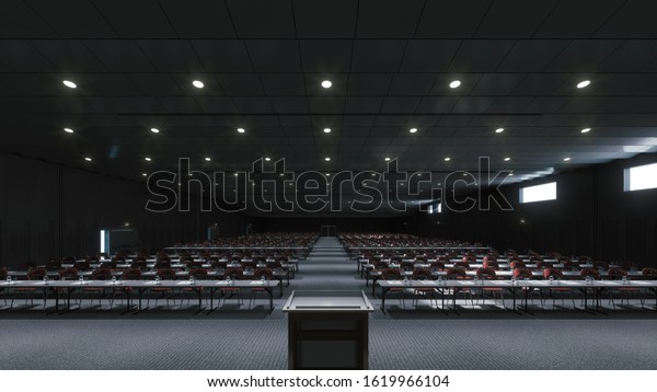 Large\
conference room for presentations and\
lectures