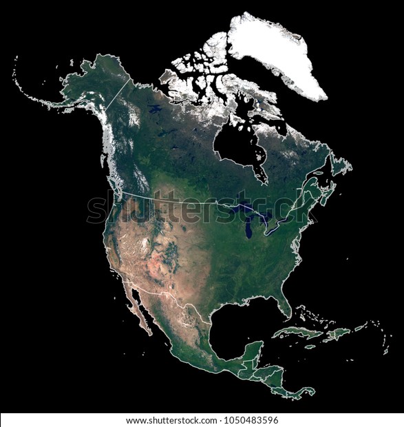 Large and detailed photo of North America (Canada, United States (US