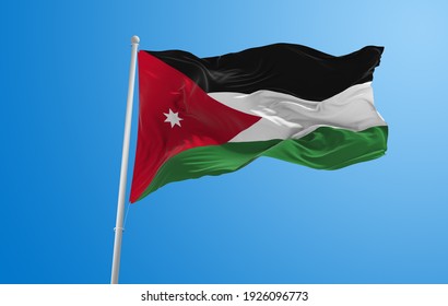 Large Flag Jordan Waving Wind On Stock Illustration 1926096773 ...