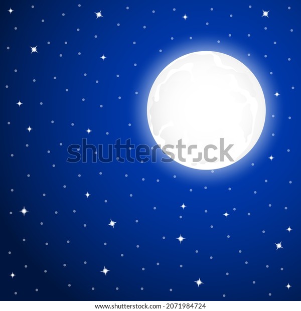 Large full moon and\
starry sky at night\
.