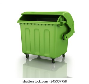 A Large Green Recycling Bin.