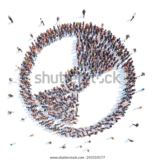 Large Group People Form Wheel Isolated Stock Illustration 243310177 ...