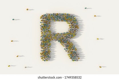 Large Group People Forming Letter R Stock Illustration 1749358532 ...