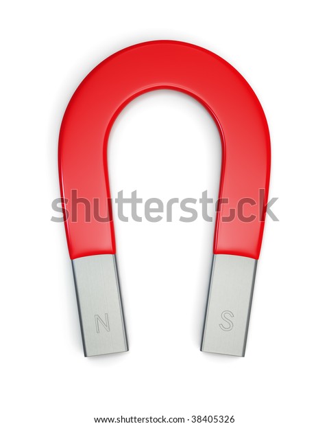 Large Horseshoe Magnet Isolated On White Stock Illustration 38405326