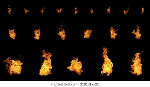 Large, Medium And Small Flames.
Various Forms Of Flame.