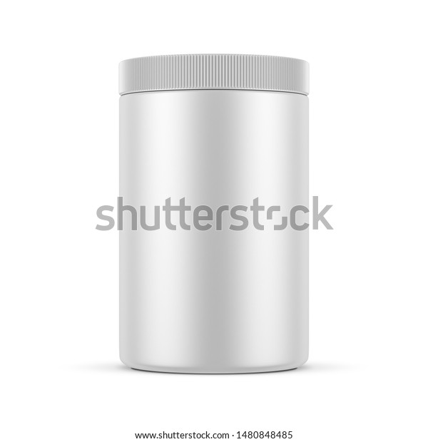 Download Large Plastic Jar Tin Can Mockup Stock Illustration 1480848485