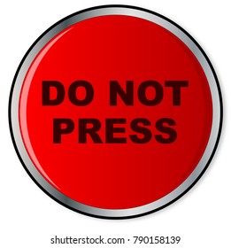 A Large Red Help Do Not Press Button Over A White Background