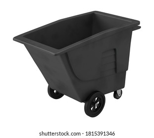 Large Rolling Garbage Can 3D Illustration On White Background