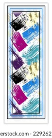 large scarf with frames, Artistic abstract artwork textures dynamic stripe texture seamless wavy background Pattern design scarf design,