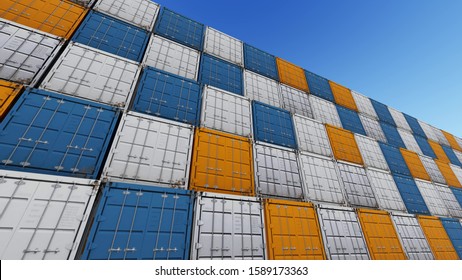 Large Shipping Containers 3d Render Stock Illustration 1589173363 ...