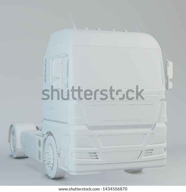 Large white truck.\
Shipping industry, logistics transportation and cargo freight\
transport. 3d\
rendering.