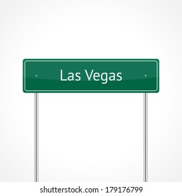 Las Vegas Green Traffic Sign Isolated Stock Illustration 179176799 ...