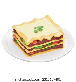 Lasagna Italian Food 3D Icon - Powered by Shutterstock