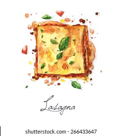 Lasagna - Watercolor Food Collection