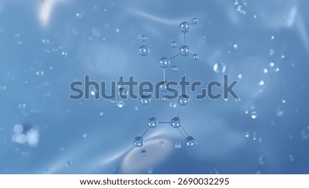 l-ascorbic acid molecular structure, 3d model molecule, vitamin c structural chemical formula view from a microscope