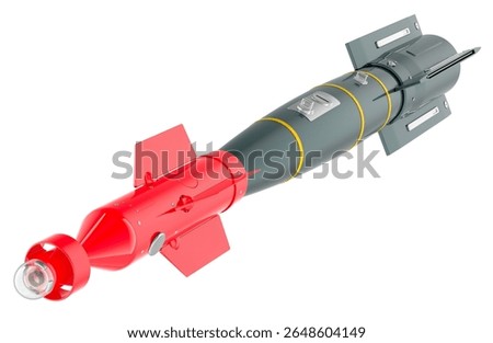 Laser-guided bomb, guided bomb unit. 3D rendering isolated on white background  