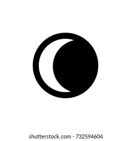 Last Quarter Moon Icon On White Stock Illustration 732594604 | Shutterstock