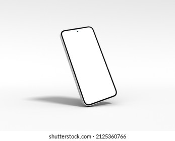 Latest Smartphone 2022 On White Background For Mockup. 3D Rendered Illustration Iphone 14 Concept. New Apple IPhone 14 Smartphone. Android Phone Mockup. Latest IPhone 2023 New Model. New Android Phone