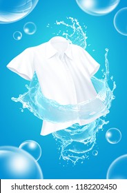 Laundry Detergent Advertising White Shirt Washing Stock Illustration 