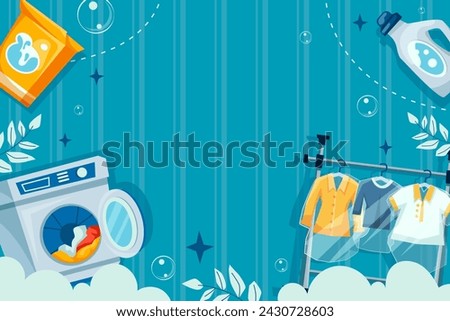 Laundry service background in flat design