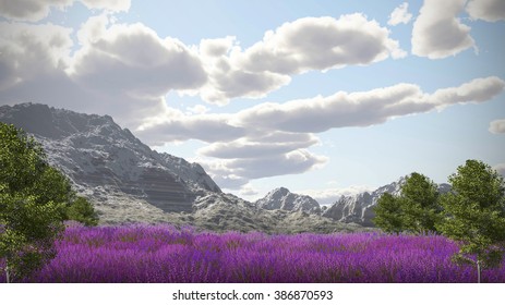Lavender flowers. this is a 3d render