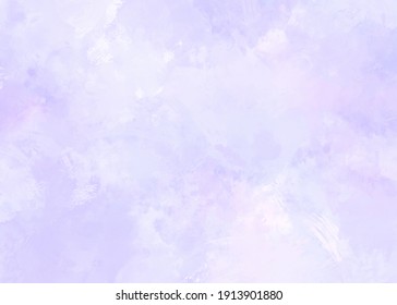 Lavender violet and white watercolor background painting with cloudy distressed texture and marbled grunge, soft purple lighting and pastel colors