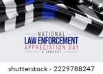 Law enforcement appreciation day (LEAD) is observed every year on January 9, to thank and show support to our local law enforcement officers who protect and serve. 3D Rendering