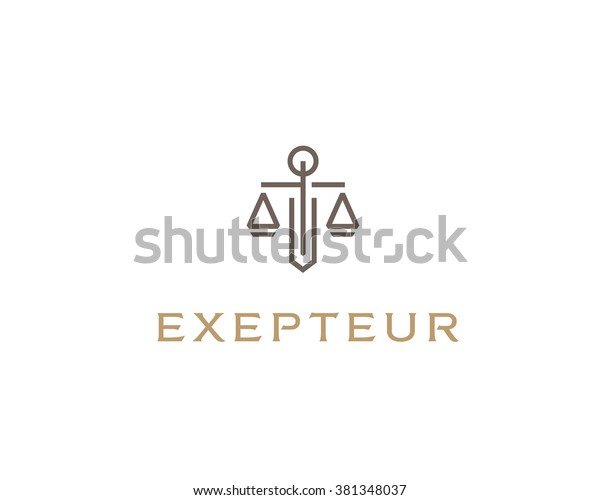 Logo Design Der Anwaltskanzlei Universal Legal Rechtsanwalt Stockillustration