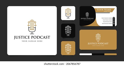 Law podcast logo design and business card - Powered by Shutterstock