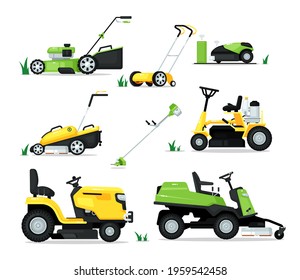 Lawn Mover Machine With Engine And Mechanical Shear Set